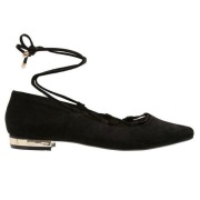 River Island Wiązane czarne czółenka buty balerinki Vintage y2k 37