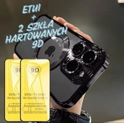 Etui iPhone 13 MagSafe Przezorczyste Czarna Ramka Ochrona Aparatu+ 2 szkła