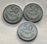 50 groszy 1949 zestaw 3 sztuki Stan !