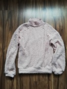 Sweter pudrowy róż perelki włochaty cropp (xs) 