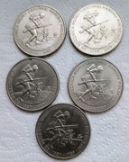 Zestaw 5 monet 500 zł 1989 - 50 rocznica wojny obronnej - PRL.
