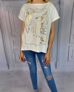 T-shirt ze złotym nadrukiem 36