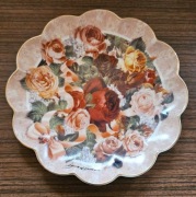 FRANKLIN MINT Śliczny Talerz ozdobny porcelanowy kwiaty róże