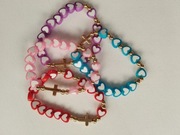 Różaniec na rękę dla dziewczynki, dziecięcy, czerwone serduszka :) 