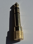 Adapter audio  Jack 6,3mm / gniazdo Jack 3,5 mm  Przejściówka pozłacana.