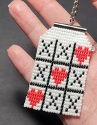 Brelok Serce kółko i krzyżyk  Prezent na Walentynki Handmade