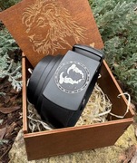 Pasek skórzany z automatyczną klamrą – grawer na pasku, klamrze i pudełku