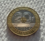 Francja 20 franków 1992 Opactwo św. Michała Archanioła Mont-Saint-Michel