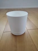 Doniczka Satina 17cm z podstawką BIAŁA