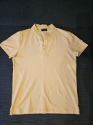 Koszulka męska ze stójką krótki rękawek kremowa rozmiar S VISTULA