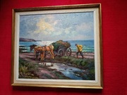 Stary obraz na płótnie sygnowany 