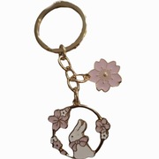 Brelok do kluczy breloczek królik bunny kwiatek