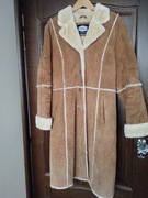 Kożuch płaszcz skóra naturalna z futerkiem R 38 jak NOWY