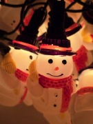 Lampki choinkowe kształtki bałwanki, retro światełka girlanda vintage prl