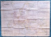 Mapa drogowo-kolejowa Europy z granicami państw (III Rzesza, 1939/40)