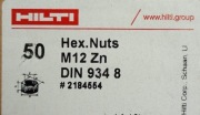 Nakrętka sześciokątna Hilti M 12 Zn Din 934 B