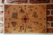 Tablica Ouija drewniana – Rękodzieło do wróżb i ezoteryki – 42x30 cm
