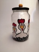Słoik 900 ml dekoracyjny z lampkami led wesołe kury rękodzieło 