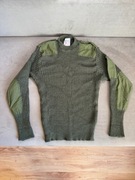 Sweter męski wojskowy, mundurowy, szwedzki, 100% wełna, r. 9/S/M.