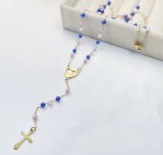 Piękny kolorowy różaniec medalik serce stal nierdzewna cudo okazja