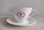Zestaw porcelana bulionówka Włocławek talerzyk PRL vintage 