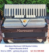 Akordeon Marinucci 120B 4ch Piękne Musette Włoski Super Stan