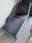 Szezlong COLETTE, 90 x 170 x 60 cm, leżanka grafitowa, pikowana