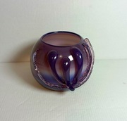 Wazon kula, fioletowy, jagodowy, KIS Krakowski Instytut Szkła