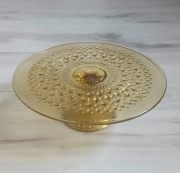 Bursztynowa patera Romby i Guziki Ząbkowice PRL