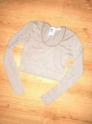 Beżowy prążkowany top na długi rękaw rozmiar S