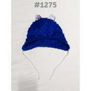 Czapka wiązana minky z uszami granatowa 1-2lata