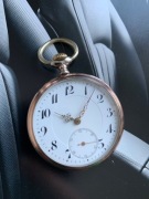 Zegarek kieszonkowy srebro zlocone Revue GT 48mm sprawny