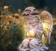 Solarny Aniołek LED – Znicz solarny na Cmentarz, Dekoracja na Grób