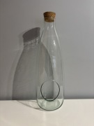 Wazon z korkiem szklany balon przezroczysty z otworem na rośliny 45cm