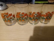 Szklanki z czasów PRL 4 szt żonkile 