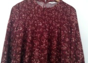 Mango - sukienka bordo z kwiatowym wzorem roz.128 wiskoza