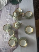 Porcelana PRL zielono złote 