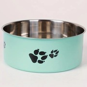 Miska zielona 12x5cm 0,4l ze stali nierdzewnej z nadrukiem łap