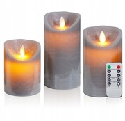 CCLIFE zestaw 3 swiec LED z pilotem