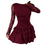 sukienka mini burgundowa