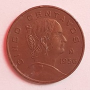 Moneta, Meksyk 5 centavo 1956