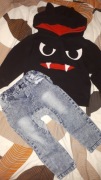 Bluza H&M i spodnie jeans r.92 potworek