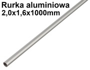 Rurka aluminiowa 2,0x1,6x1000mm (1m) modelarstwo rura aluminium 2mm 1,6mm