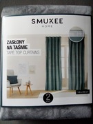 Dwie zasłony aksamitne welwetowe SMUKEE na taśmie  szare 140/250cm