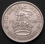 Wielka Brytania 1 shilling 1948 - król Jerzy VI - herb angielski