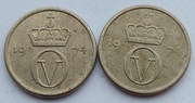 NORWEGIA - 10 ORE 1974 x 2 sztuki za 1 zł