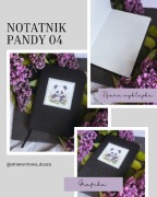 Ręcznie szyty notatnik w kratkę Pandy 04