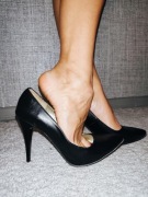 Czarne szpilki fetysz 