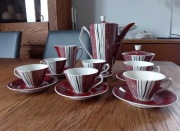 Serwis kawowy porcelanowy Elżbieta Chodzież PRL