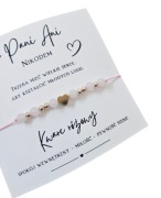 Bransoletka z dedykacją grawerem prezent na dzień nauczyciela kwarc